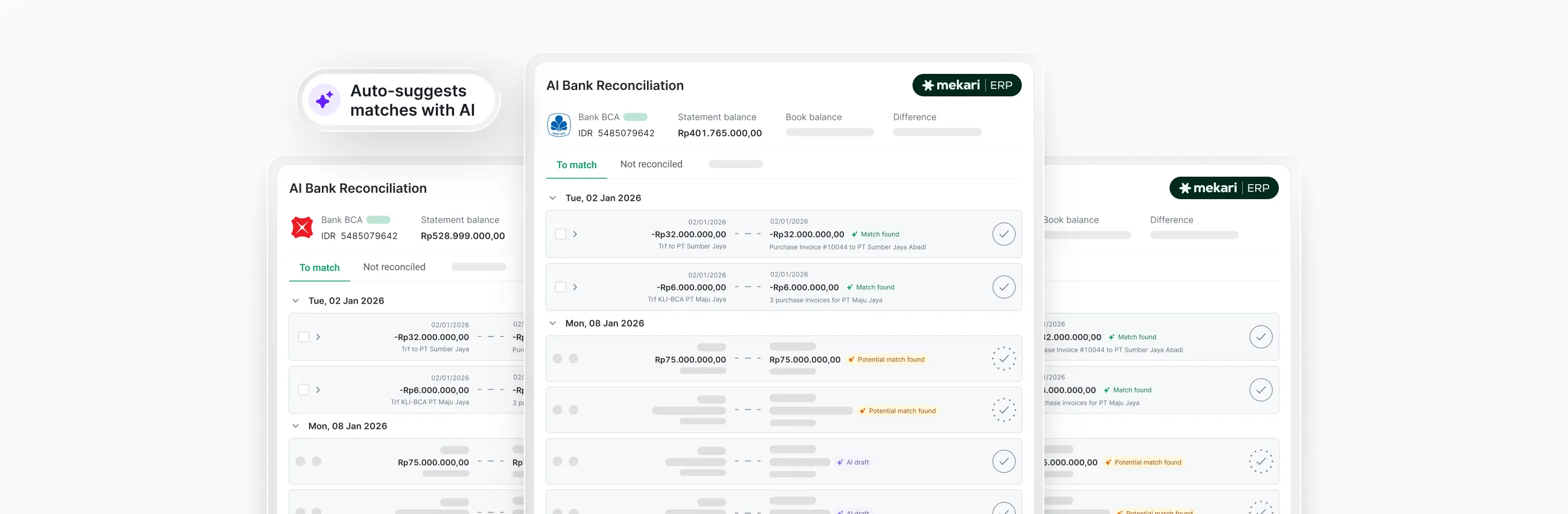 Mekari Airene AI Bank Reconciliation preview